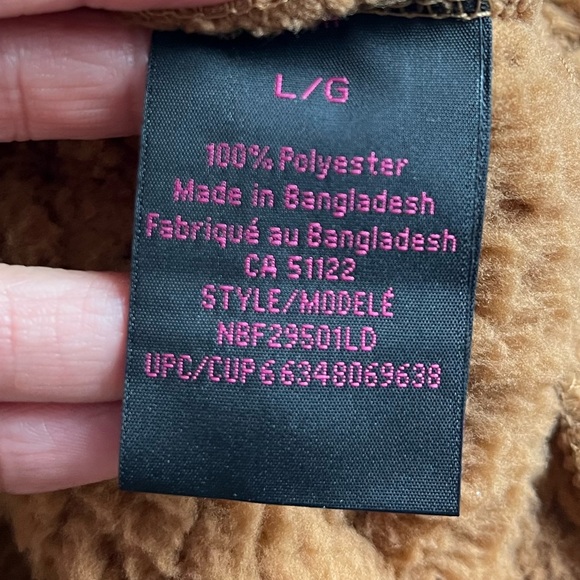 NWOT No Boundaries Brown Sherpa Quarter Zip Pullover Sweater L Teddy Cabincore - Picture 15 of 16